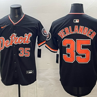 Men's Detroit Tigers Justin Verlander #35 Black Limited Player Jersey