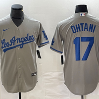 Men's Los Angeles Dodgers Shohei Ohtani #17 Gray Player Game Jersey1