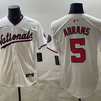 Men's Washington Nationals CJ Abrams #5 White Home Replica Jersey