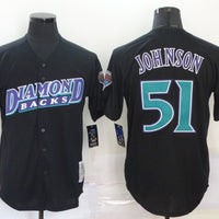 Men's Arizona Diamondbacks Randy Johnson #51 Black Replica Baseball Jersey1