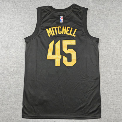 Men's Cleveland Cavaliers Donovan Mitchell #45 Black Swingman Jersey1 - Statement Edition