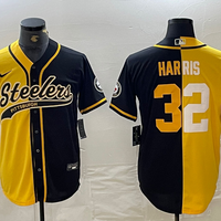 Men's Pittsburgh Steelers Franco Harris #32 Yellow/Black Game Jersey1 Joint Edition