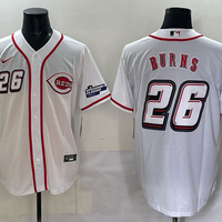 Men's Cincinnati Reds Chase Burns #26 White 2025 MLB Speedway Classic Home Replica Jersey