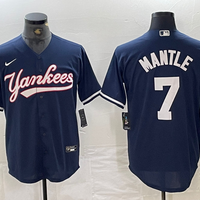 Men's New York Yankees Mickey Mantle #7 Navy Limited Player Jersey1