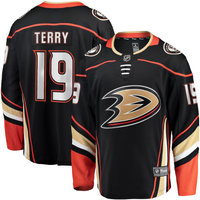 Men's Anaheim Ducks Troy Terry #19 Black Home Team Breakaway Player Jersey1