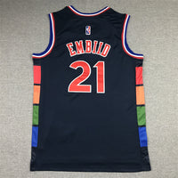 Men's Philadelphia 76ers Joel Embiid Navy 2021/22 Swingman Jersey1 - City Edition