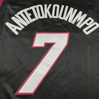 Men's Miami Heat Giannis Antetokounmpo #7 Black Swingman Jersey - Icon Edition