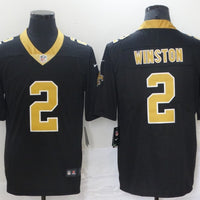 Men's New Orleans Saints Jameis Winston #2 Black Game Jersey1