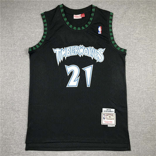Men's Minnesota Timberwolves Kevin Garnett #21 Hardwood Classics Swingman Jersey1