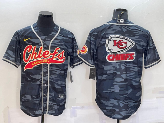 Men's Kansas City Chiefs Grey Camouflage Game Jersey1