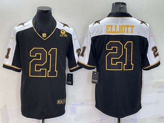 Men's Dallas Cowboys Ezekiel Elliott #21 Black Vapor Limited Jersey1