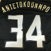 Men's Milwaukee Bucks Giannis Antetokounmpo #34 Black Swingman Jersey1