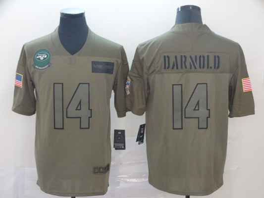 Men's New York Jets Sam Darnold #14 Brown Game Player Jersey1