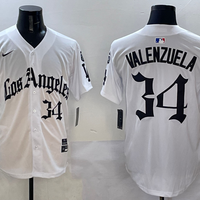 Men's Los Angeles Dodgers Fernando Valenzuela #34 White Team Game Player Jersey