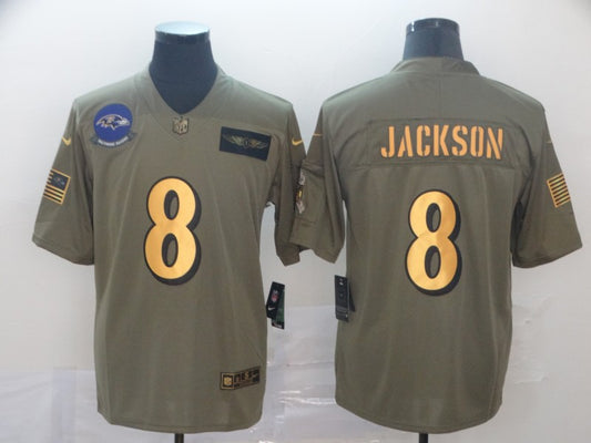 Men's Baltimore Ravens Lamar Jackson #8 Brown Alternate Game Jersey1