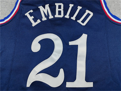 Men's Philadelphia 76ers Joel Embiid #21 Navy 2025/26 Swingman Jersey - City Edition