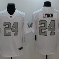 Men's Las Vegas Raiders Marshawn Lynch #24 White Game Player Jersey1