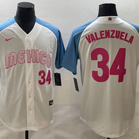 Men's 2023 World Baseball Classic #34 Fernando Valenzuela Mexico White Player Jersey1