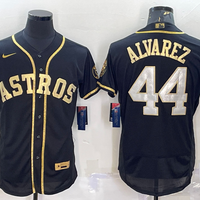Men's Houston Astros Yordan Alvarez #44 Black Replica Authentic Jersey1