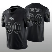 Custom1 Denver Broncos Black RFLCTV Limited Jersey1 Stitched Jersey1  American Football Jerseys