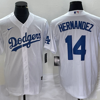 Men's Los Angeles Dodgers Enrique Hernandez #14 White Replica Game Jersey1