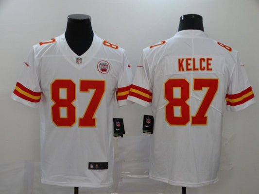 Men's Kansas City Chiefs Travis Kelce #87 White Game Jersey1