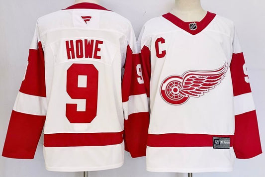 Men's Detroit Red Wings Gordie Howe #9 Fanatics White Player Jersey