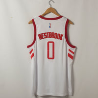 Men's Houston Rockets Russell Westbrook #0 NBA White Classics Swingman Player Jersey1
