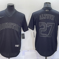 Men's Houston Astros Jose Altuve #27 Black Fashion Stitched Jersey1