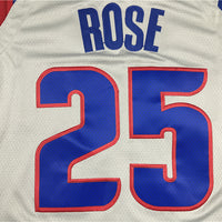 Men's Detroit Pistons Derrick Rose #25 Silver Swingman Jersey1