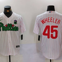 Men's Philadelphia Phillies Zack Wheeler #45 White Limited Player Jersey1