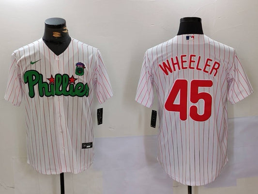 Men's Philadelphia Phillies Zack Wheeler #45 White Limited Player Jersey1