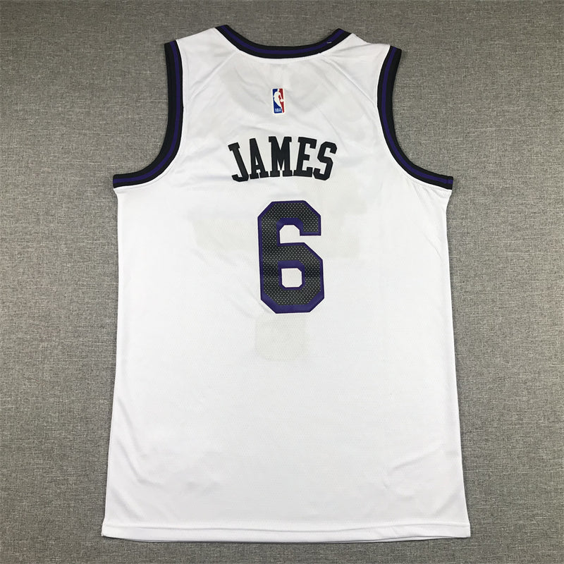 Men's Los Angeles Lakers LeBron James #6 White 2022/23 Authentic Jersey1 - City Edition