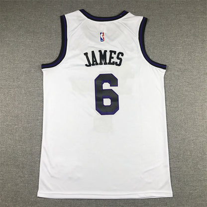 Men's Los Angeles Lakers LeBron James #6 White 2022/23 Authentic Jersey1 - City Edition