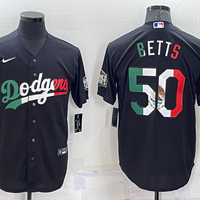 Men's Los Angeles Dodgers Mookie Betts #50 Black Stitched Baseball Jersey1