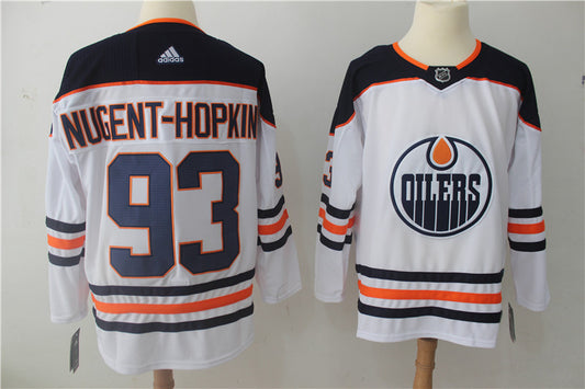 Men's Edmonton Oilers Ryan Nugent-Hopkins #93 White Breakaway Player Jersey1