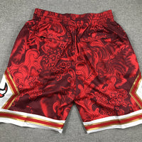 Men's Chicago Bulls Tiger Year Limited Edition Red Basketball Shorts1