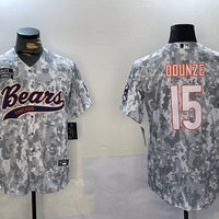 Men's Chicago Bears Rome Odunze #15 Arctic Camo 2024 Salute to Service Player Jersey1