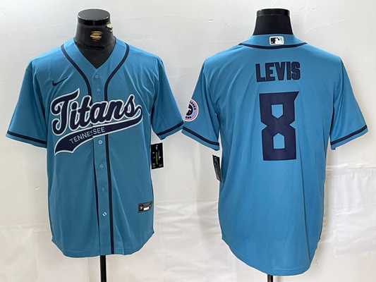 Men's Tennessee Titans Will Levis #8 Blue Player Jersey1