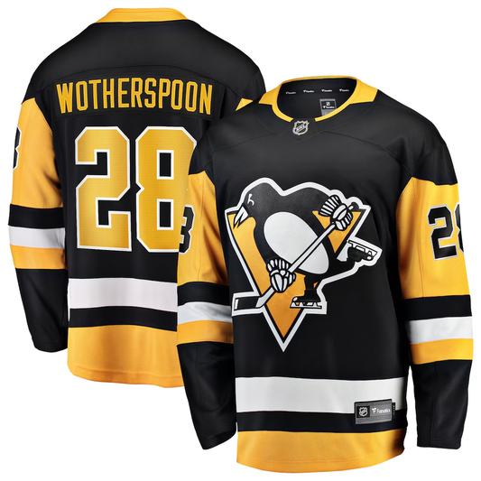 Men's Pittsburgh Penguins Parker Wotherspoon #28 Fanatics Black Home Breakaway Jersey