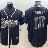 Men's Los Angeles Chargers Justin Herbert #10 Black RFLCTV Limited Jersey1 Joint Edition