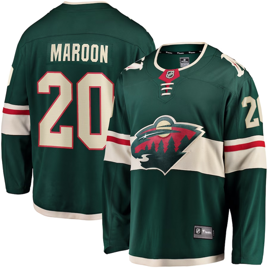 Men's Minnesota Wild Pat Maroon #20 Green Home Breakaway Jersey1