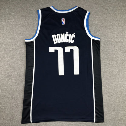 Men's Dallas Mavericks Luka Doncic #77 Navy 2022/23 Statement Edition Swingman Jersey1