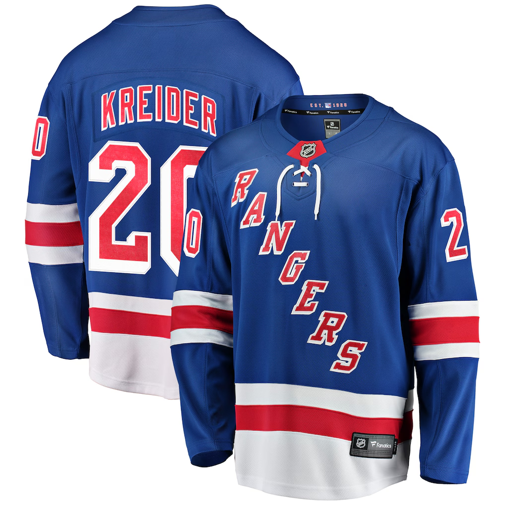 Men's New York Rangers Chris Kreider #20 Fanatics Blue Premium Jersey