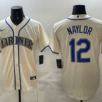Men's Seattle Mariners Josh Naylor #12 Cream Replica Player Jersey