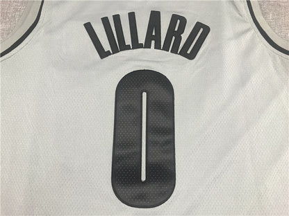 Men's Portland Trail Blazers Damian Lillard #0 NBA Gray Swingman Jersey1