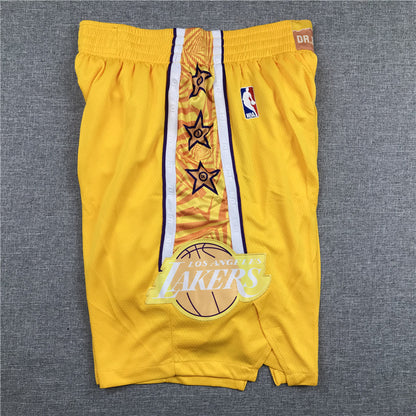 Men's Los Angeles Lakers Yellow City Edition Basketball Shorts1