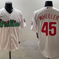 Men's Philadelphia Phillies Zack Wheeler #45 White Replica Team Jersey1