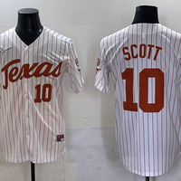 Men's Texas Longhorns Mia Scott #10 White Replica Player Jersey