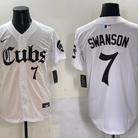 Men's Chicago Cubs Dansby Swanson #7 White Player Jersey